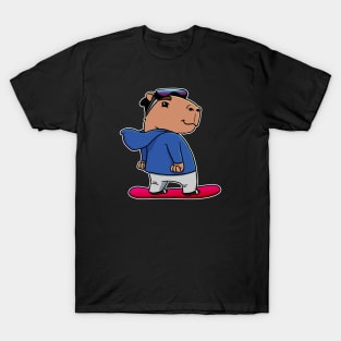 Capybara Snowboarder Boy Snowboarding T-Shirt